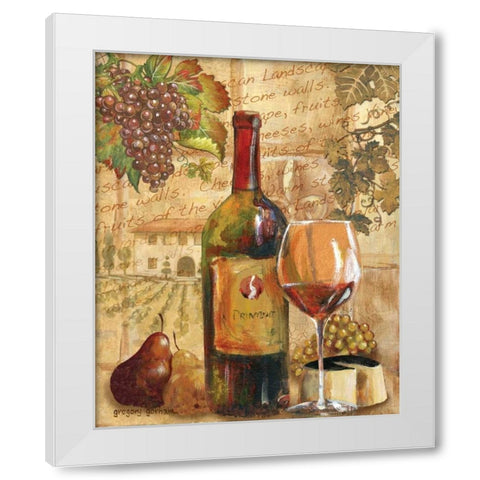 Wine Collage I White Modern Wood Framed Art Print by Gorham, Gregory