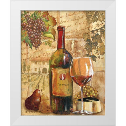 Wine Collage I White Modern Wood Framed Art Print by Gorham, Gregory