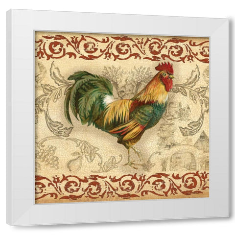 Toile Rooster II White Modern Wood Framed Art Print by Gorham, Gregory