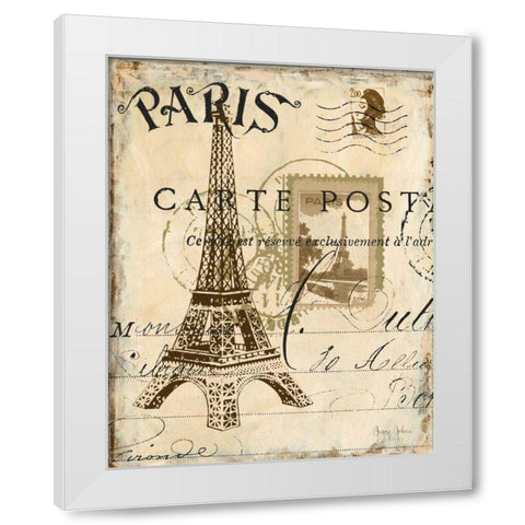 Paris Collage I White Modern Wood Framed Art Print by Gorham, Gregory