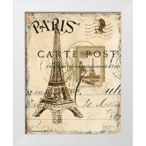 Paris Collage I White Modern Wood Framed Art Print by Gorham, Gregory