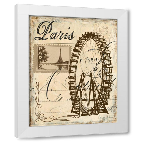 Paris Collage III White Modern Wood Framed Art Print by Gorham, Gregory