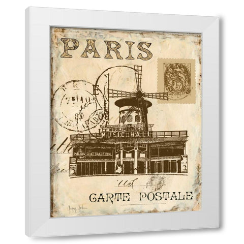 Paris Collage IV White Modern Wood Framed Art Print by Gorham, Gregory