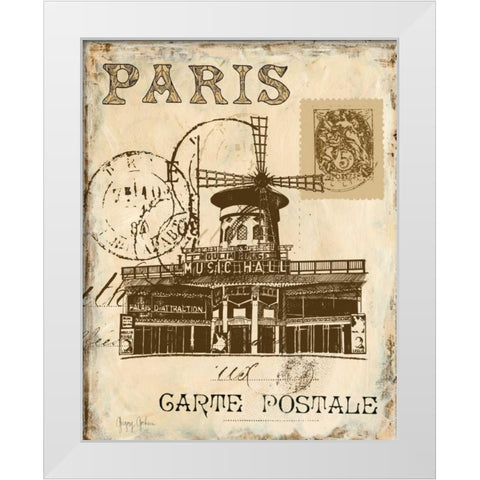 Paris Collage IV White Modern Wood Framed Art Print by Gorham, Gregory