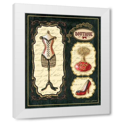 Paris Boutique En Rouge I White Modern Wood Framed Art Print by Gorham, Gregory
