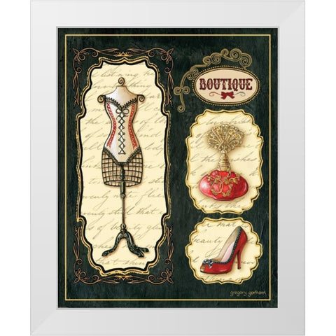 Paris Boutique En Rouge I White Modern Wood Framed Art Print by Gorham, Gregory