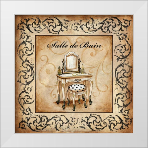 Classic Salle De Bain White Modern Wood Framed Art Print by Gorham, Gregory