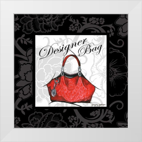 Designer Bag White Modern Wood Framed Art Print by Gorham, Gregory