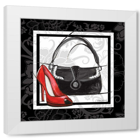 Purse and Shoe II White Modern Wood Framed Art Print by Gorham, Gregory