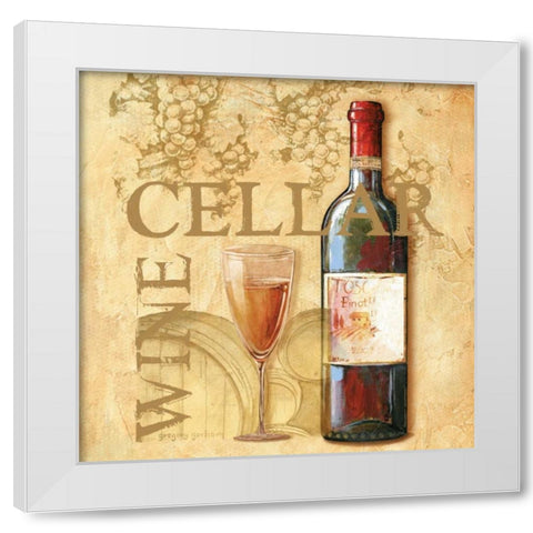 Wine Cellar Sqaure White Modern Wood Framed Art Print by Gorham, Gregory