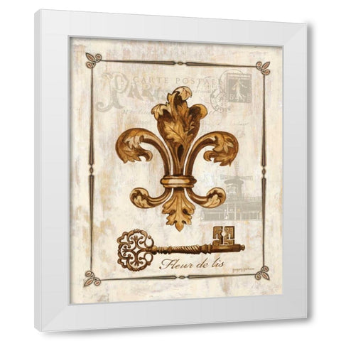 Fleur de Lis White Modern Wood Framed Art Print by Gorham, Gregory