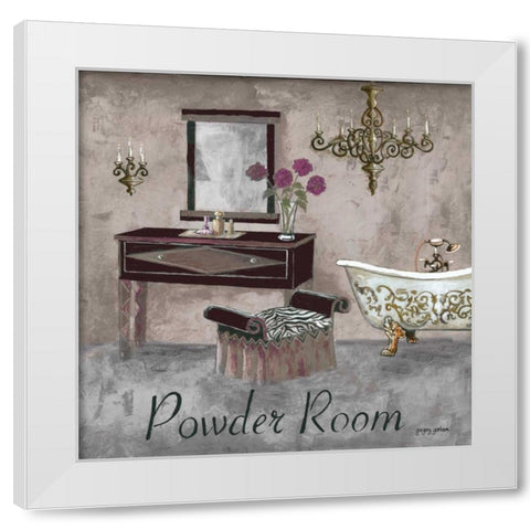 Powder Room White Modern Wood Framed Art Print by Gorham, Gregory