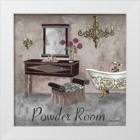 Powder Room White Modern Wood Framed Art Print by Gorham, Gregory