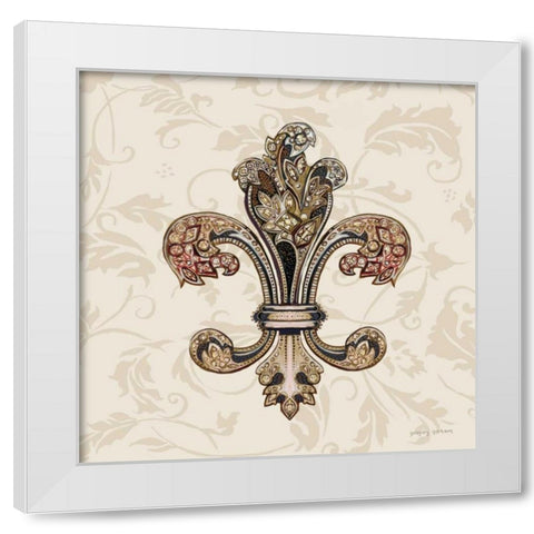 Fleur de Lis Motif I White Modern Wood Framed Art Print by Gorham, Gregory
