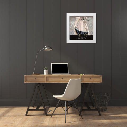 Ikat Bath II White Modern Wood Framed Art Print by Gorham, Gregory