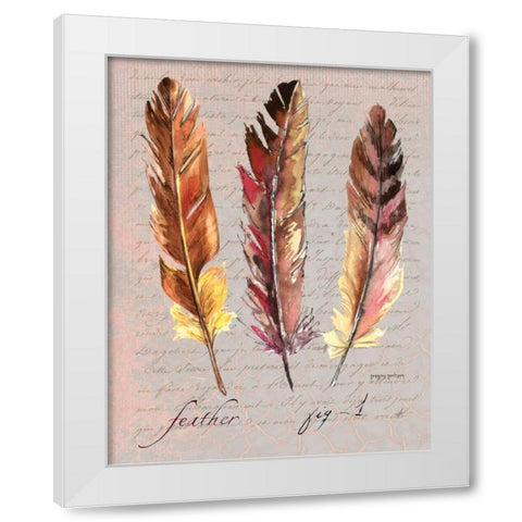 Feathers Fig 1 White Modern Wood Framed Art Print by Gorham, Gregory