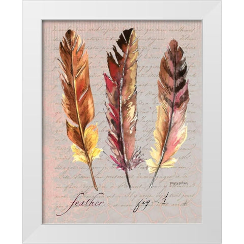 Feathers Fig 1 White Modern Wood Framed Art Print by Gorham, Gregory