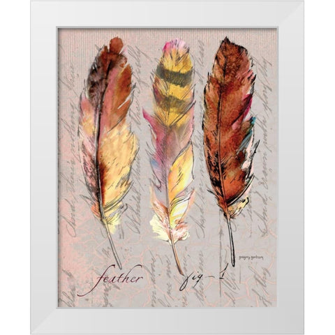 Three Feathers I White Modern Wood Framed Art Print by Gorham, Gregory