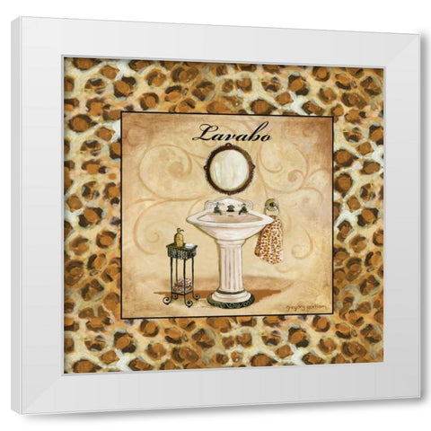 Leopard Lavabo White Modern Wood Framed Art Print by Gorham, Gregory