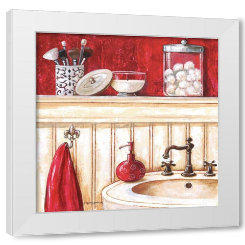Red Bath II White Modern Wood Framed Art Print by Gorham, Gregory