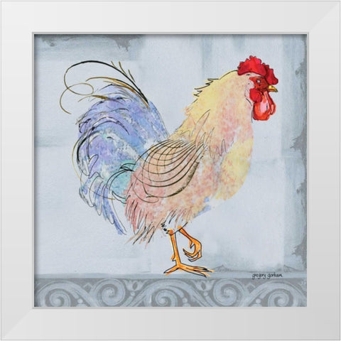 Good Morning Rooster I White Modern Wood Framed Art Print by Gorham, Gregory