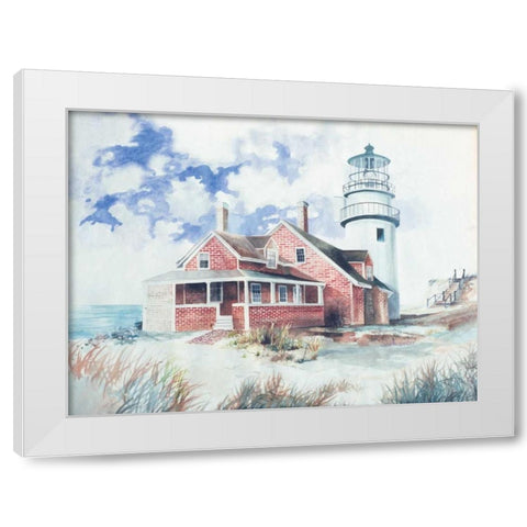 Cape Cod Light House White Modern Wood Framed Art Print by Gorham, Gregory