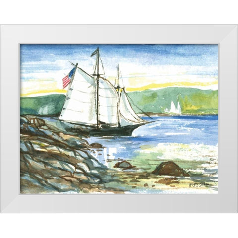 Edge of the Sea White Modern Wood Framed Art Print by Gorham, Gregory
