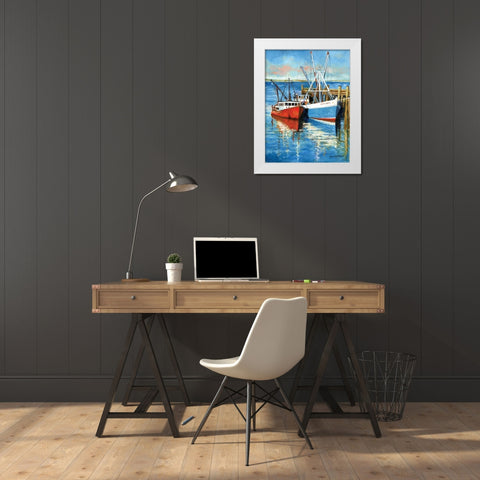 Blue Skies White Modern Wood Framed Art Print by Gorham, Gregory