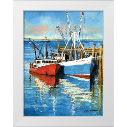 Blue Skies White Modern Wood Framed Art Print by Gorham, Gregory