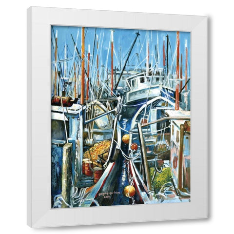 Mac Millian Wharf White Modern Wood Framed Art Print by Gorham, Gregory