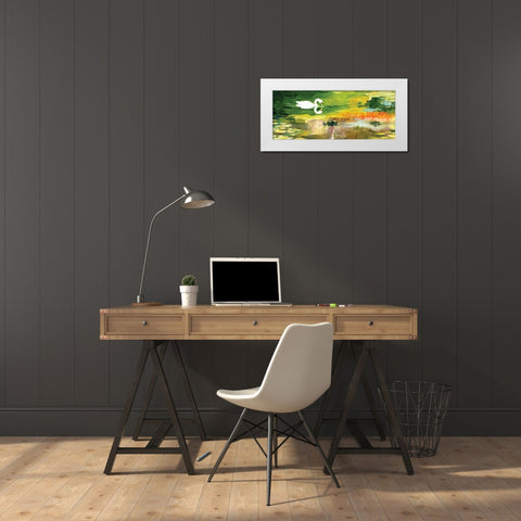 The Queens Swan White Modern Wood Framed Art Print by Gorham, Gregory