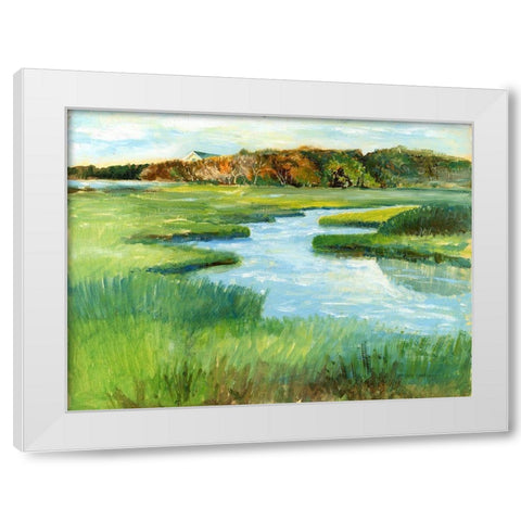 Cape Cod Salt Marsh White Modern Wood Framed Art Print by Gorham, Gregory