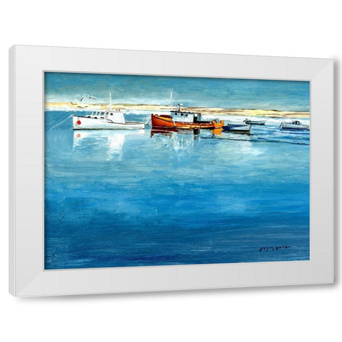 Winter Harbor White Modern Wood Framed Art Print by Gorham, Gregory