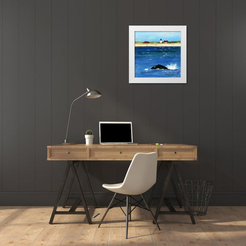 Summer Whale White Modern Wood Framed Art Print by Gorham, Gregory