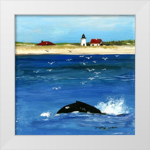 Summer Whale White Modern Wood Framed Art Print by Gorham, Gregory