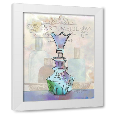 French Perfume Motif I White Modern Wood Framed Art Print by Gorham, Gregory