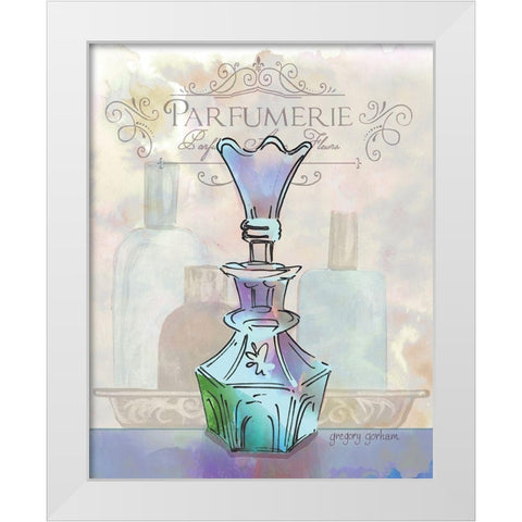 French Perfume Motif I White Modern Wood Framed Art Print by Gorham, Gregory