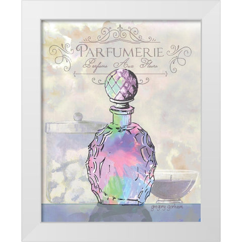 French Perfume Motif II White Modern Wood Framed Art Print by Gorham, Gregory
