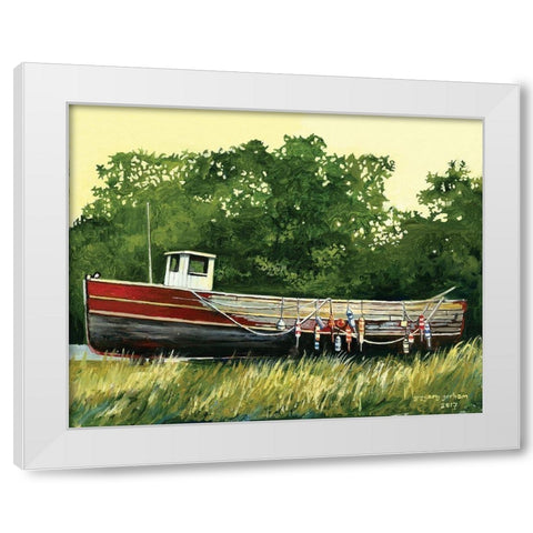 Waiting Repairs White Modern Wood Framed Art Print by Gorham, Gregory