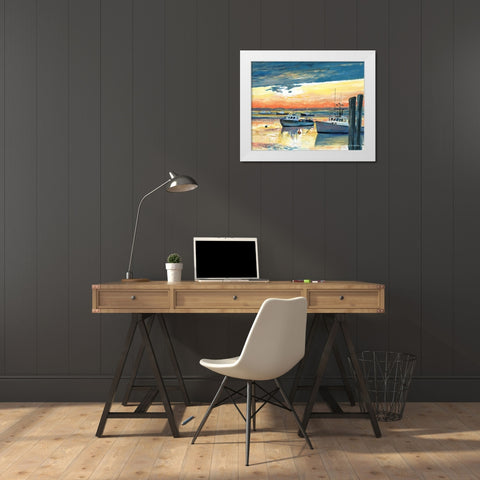 Fish Pier Channel White Modern Wood Framed Art Print by Gorham, Gregory