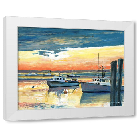 Fish Pier Channel White Modern Wood Framed Art Print by Gorham, Gregory