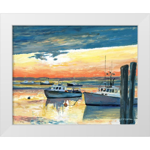 Fish Pier Channel White Modern Wood Framed Art Print by Gorham, Gregory