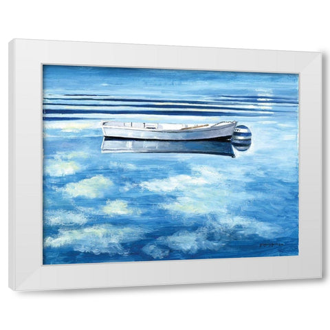Skiff White Modern Wood Framed Art Print by Gorham, Gregory