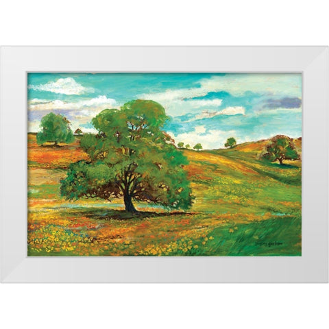 Wild Poppy Landscape I White Modern Wood Framed Art Print by Gorham, Gregory