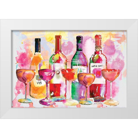 Nouveau Wines IV White Modern Wood Framed Art Print by Gorham, Gregory