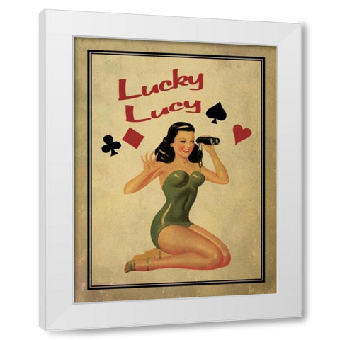 Lucky Lucy White Modern Wood Framed Art Print by Giacopelli, Jason