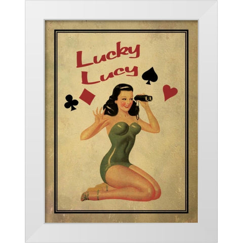Lucky Lucy White Modern Wood Framed Art Print by Giacopelli, Jason