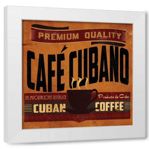 Cuban Coffee Sq. White Modern Wood Framed Art Print by Giacopelli, Jason
