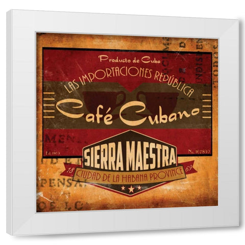 Cafe Cubano Sq. White Modern Wood Framed Art Print by Giacopelli, Jason