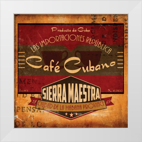 Cafe Cubano Sq. White Modern Wood Framed Art Print by Giacopelli, Jason